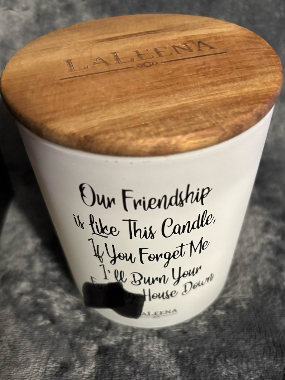 NWT Laleena White “Our Friendship is Like” Swear Word Jar Candle 14 oz- Lavender